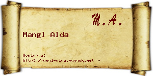 Mangl Alda névjegykártya